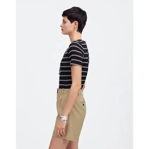 NWT Madewell The Drapey Twill Pleated Short Size 4